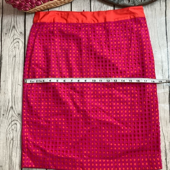 Talbots Neon Pink & Orange Pencil Skirt - Picture 6 of 11